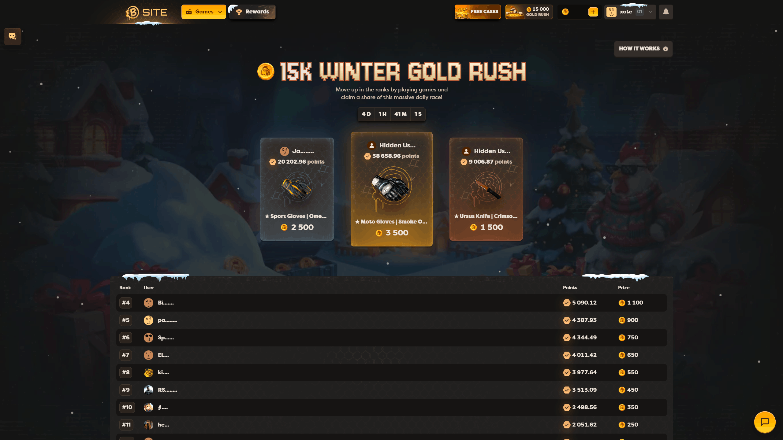 BSite Leaderboard ScreenShot