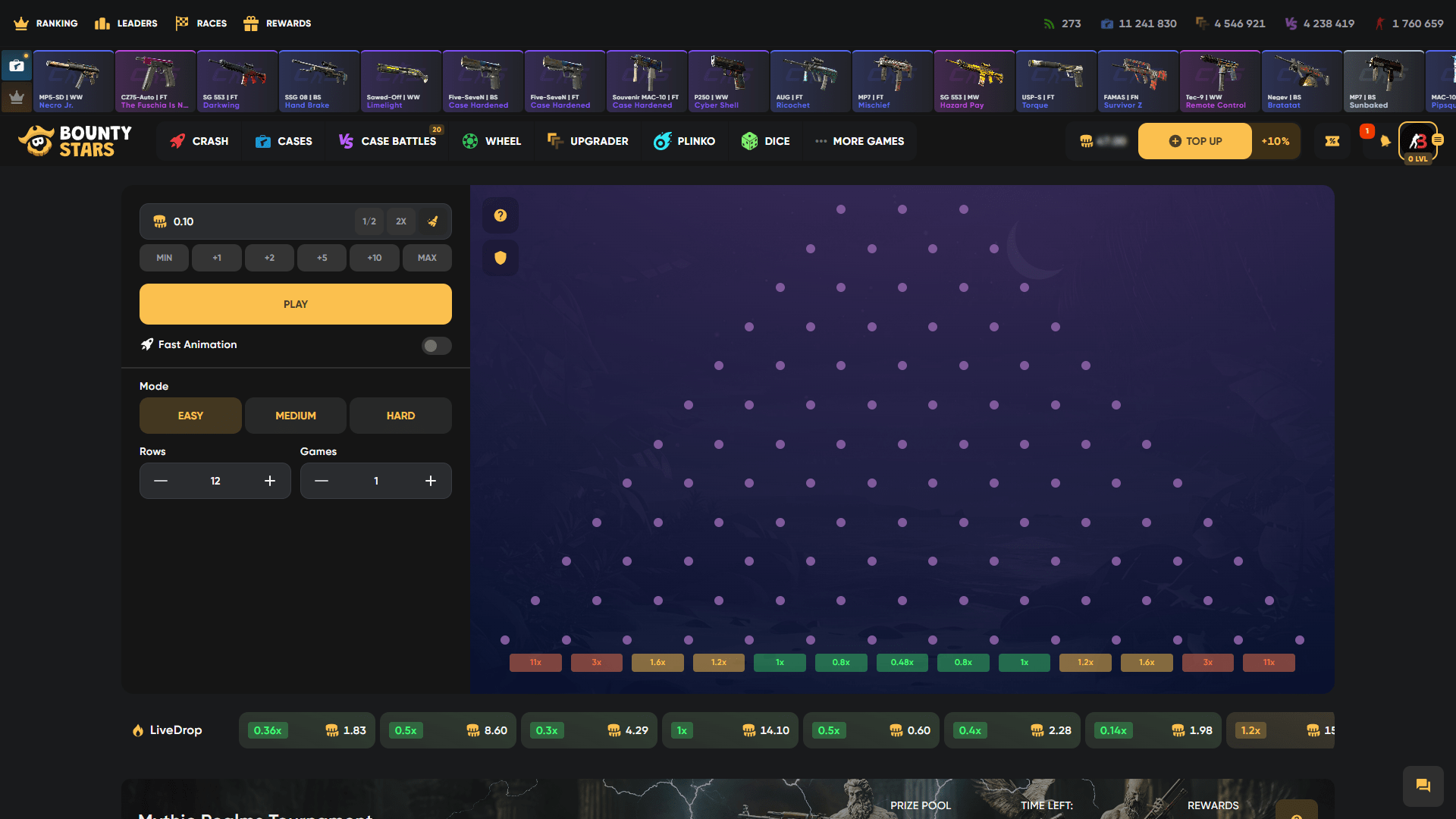 Open Stars Plinko ScreenShot
